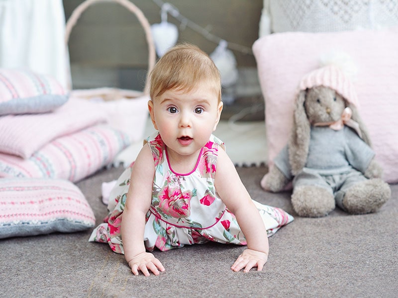 Baby Girl Crawling